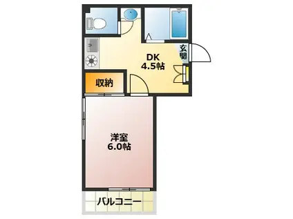 ブリーズ桜台(1DK/1階)の間取り写真