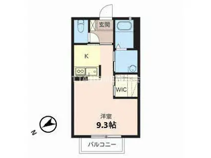 ショーエーハイツ(ワンルーム/2階)の間取り写真