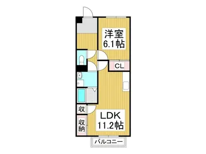 リアンノール(1LDK/2階)の間取り写真