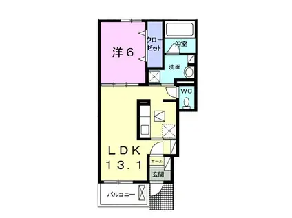 ST・PAL.KII(1LDK/1階)の間取り写真