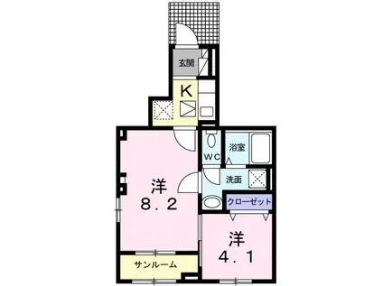 アルコバレーノ(2K/1階)の間取り写真