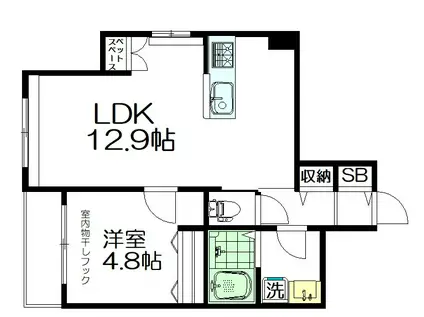 EXION(1LDK/2階)の間取り写真