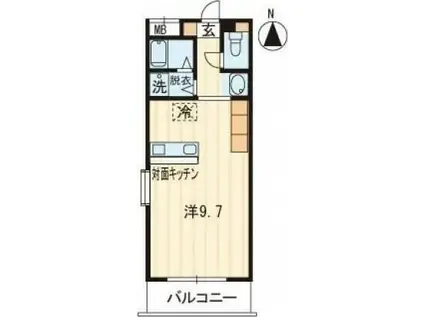 ホープTOMOII(1K/1階)の間取り写真