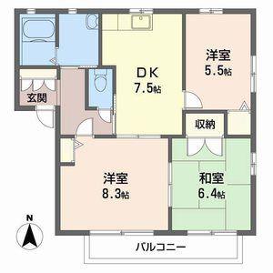 グランシード中島(3DK/1階)の間取り写真