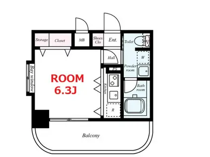 グリフィン横浜天王町弐番館(ワンルーム/5階)の間取り写真