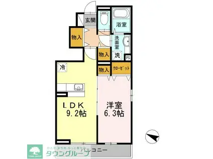 プレジオ志村(1LDK/1階)の間取り写真