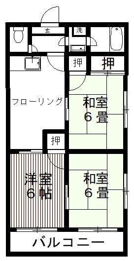 T・Iマンション(3DK/3階)の間取り写真