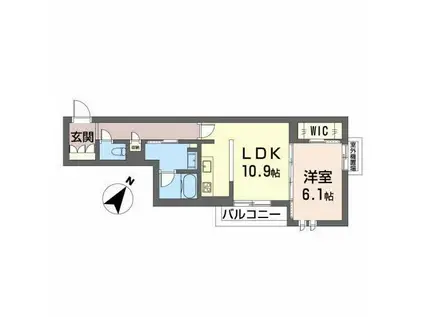 EL ALIVIO 東本町(1LDK/3階)の間取り写真