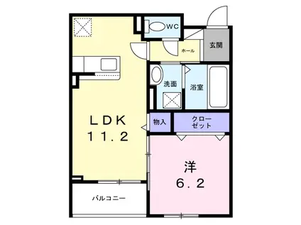 サンロイヤルII(1LDK/2階)の間取り写真