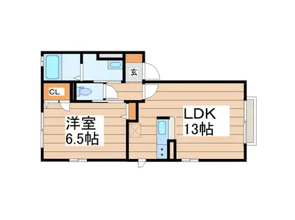 プリマヴェーラ杜王(1LDK/2階)の間取り写真