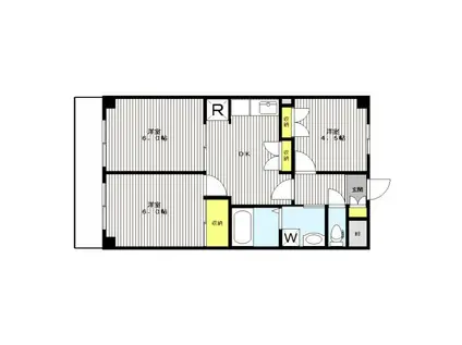 ブリズ岸根公園(3DK/4階)の間取り写真