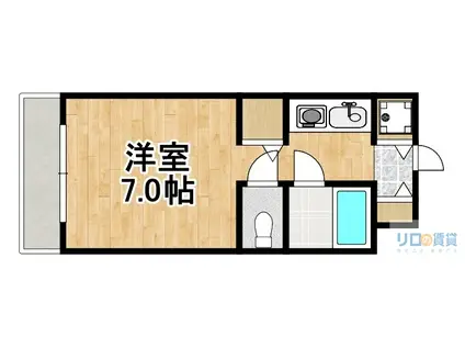 レジデンス松涛(1K/2階)の間取り写真