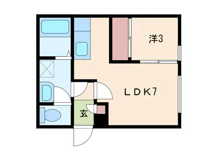 ラメゾンドボヌール(1LDK/2階)の間取り写真
