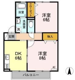 ソプラ・コート(2DK/2階)の間取り写真