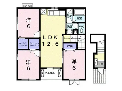 フレッサ(3LDK/2階)の間取り写真