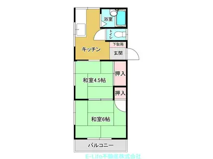 PROSPER新生(2K/2階)の間取り写真