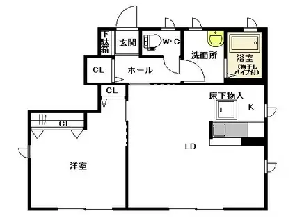 プレミールA棟(1LDK/1階)の間取り写真
