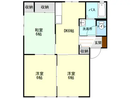 ラブラドールレーベンB(3DK/1階)の間取り写真