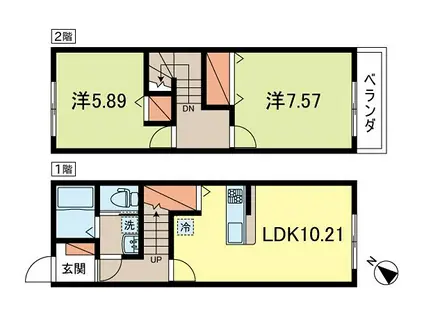 サットンプレイス・マローネ(2LDK/1階)の間取り写真