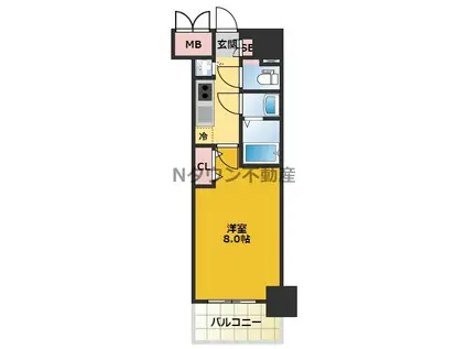 プレサンス新栄町ギャラント(1K/8階)の間取り写真