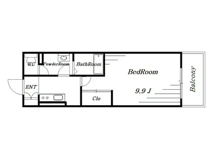 MOCXION稲毛小仲台(1K/1階)の間取り写真