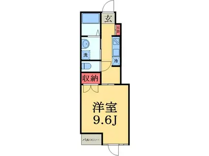 レインボーマウンテンII(1K/1階)の間取り写真