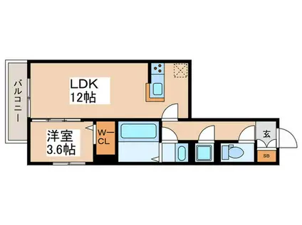 セレスティア白鳥(1LDK/1階)の間取り写真