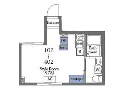 ヴァンテジオ蒲田(ワンルーム/2階)の間取り写真