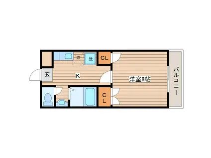 サンパレス小松島(1K/1階)の間取り写真