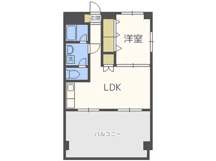 松尾コーポ(1LDK/4階)の間取り写真