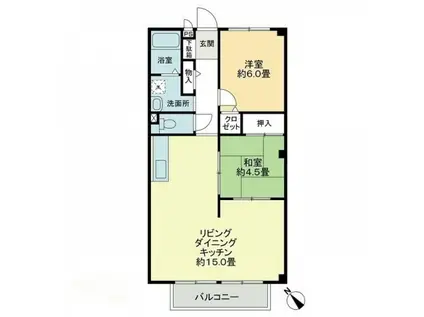 フォブール金山(2LDK/2階)の間取り写真