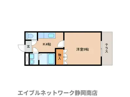 プリオール(1K/1階)の間取り写真