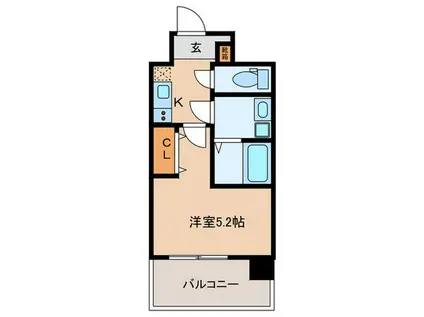 LIVE CASA姪浜(1K/4階)の間取り写真