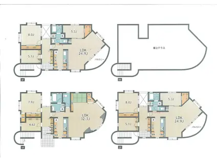 パークテラス谷中(3LDK/2階)の間取り写真