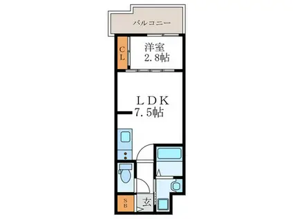 フォーリアライズ京都大将軍(1LDK/3階)の間取り写真