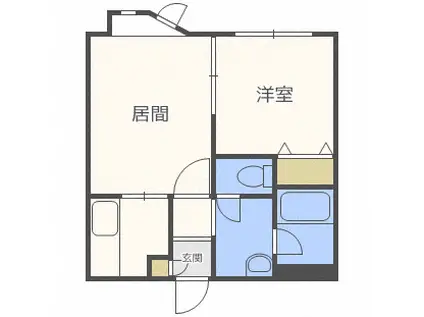 LEE SPACE 麻生II(1LDK/3階)の間取り写真