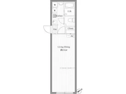モデュロール中野新橋(1K/3階)の間取り写真