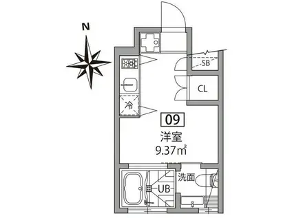 グランエッグス久我山(ワンルーム/1階)の間取り写真