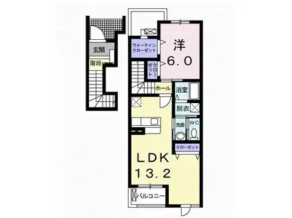 グリシーナ(1LDK/2階)の間取り写真