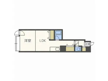 ウイング円山北町(1LDK/3階)の間取り写真