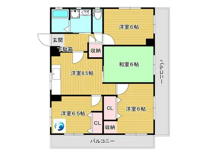 リバーパーク上ノ町II(4DK/4階)の間取り写真