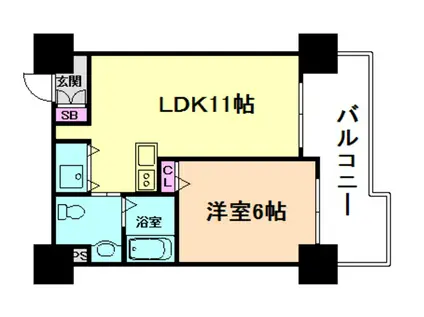 ハイアットコート薮野(1LDK/3階)の間取り写真