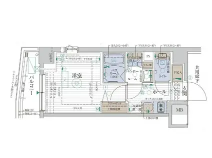 エステムプラザ品川西小山(1K/9階)の間取り写真