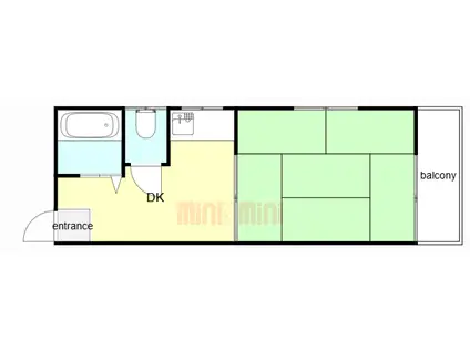 大和テラス(1DK/1階)の間取り写真