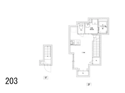 ソルナクレイシア下北沢(ワンルーム/1階)の間取り写真