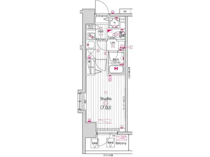 ガーラ・リバースクエア横濱南(1K/10階)の間取り写真