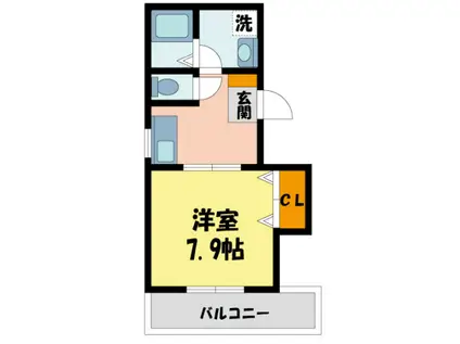 シャローム夙川(1K/2階)の間取り写真