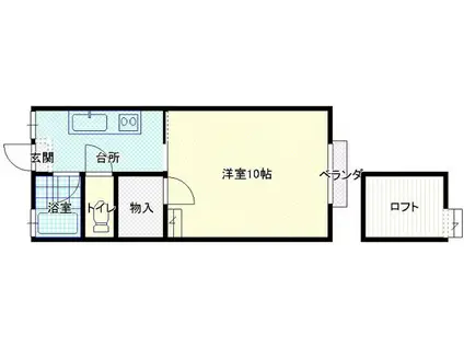 ラ・フォーレ由紀(1K/2階)の間取り写真