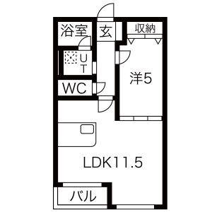 メゾンパラディ(1LDK/3階)の間取り写真