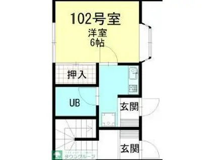 リバーハイム(1K/1階)の間取り写真